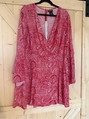 Wrangler red Paisley Wrap-Style Dress